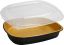 Handi-Foil Gourmet-To-Go Large Entreé; Container w/Dome Lid Combo, Black and Gold (CS/50)
