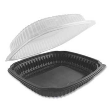 Culinary Lites® Microwavable Container, 47.5 oz, 10.56x9.98x3.18, Clear/Black, 120/CS