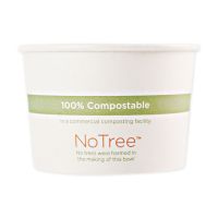 No Tree Paper Bowls, 12 oz, 4.4" Diameterx2.5"h, Natural, 500/CS