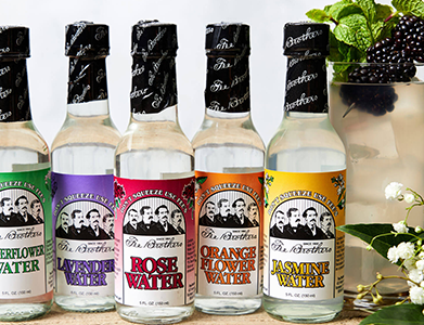 Variety of Fee Brothers botanical floral water flavors