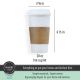MULMEHË 20oz Paper Coffee Hot Cups, White Travel Lids and Sleeves, 100 Pack