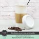 MULMEHË 20oz Paper Coffee Hot Cups, White Travel Lids and Sleeves, 100 Pack