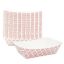 MULMEHË Paper Food Trays/French Fry Boats, 3 lb, Red Weave Patterned, Case of 500