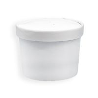 MULMEHË 8 oz. White Paper Food Containers with Vented Lids, 25 Pack