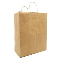 MULMEHË Paper Retail Grocery Bag, Gift Bag, Rope Handles, 12x7x17 in, 50 Pack
