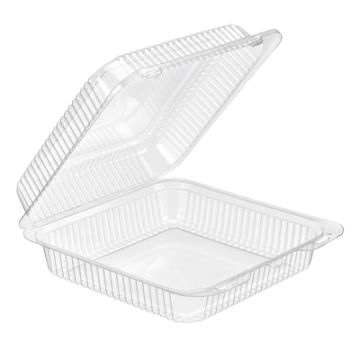 Essentials SureLock® SLP55 Square Clamshell Container 56 oz., Clear, 300/CS