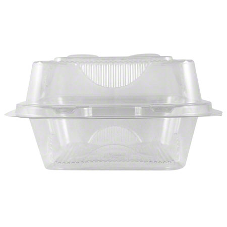 World Centric® Clear Hinged Clamshell Container - 6